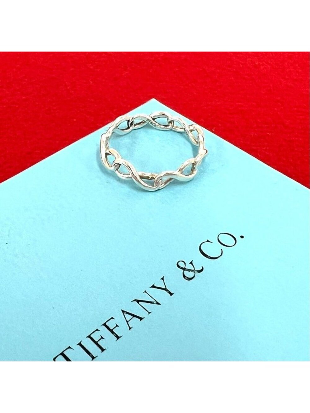 Tiffany & Co Vintage Infinity Narrow Band Ring 925 Sterling Silver